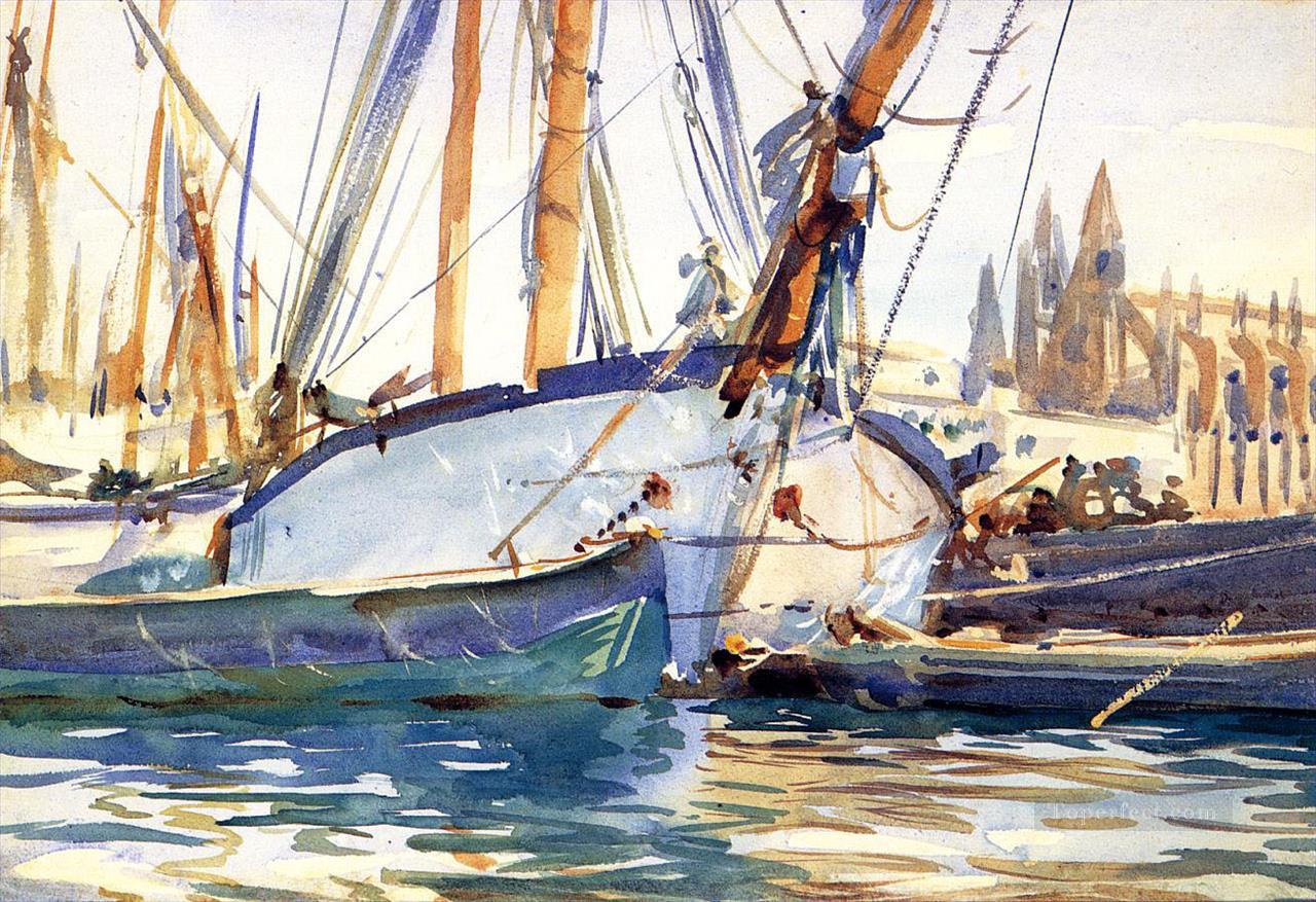 マヨルカ島の船輸送 ジョン・シンガー・サージェント油絵